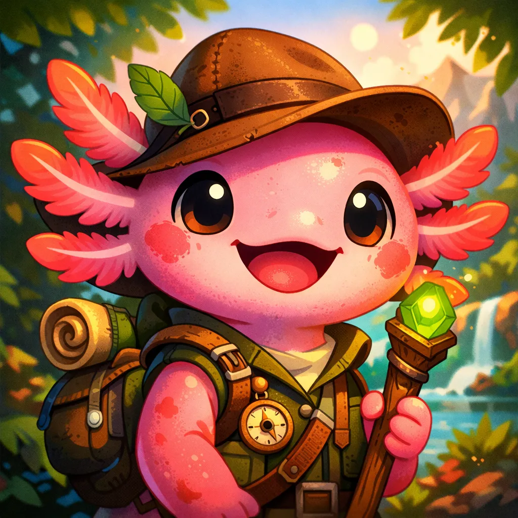 A vibrant fantasy creature avatar featuring a whimsical, colorful beast with expressive features and a friendly demeanor, des